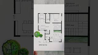 Hand drawn architectural floor plan on paper #architecture #handdrawing #floorplan #render #pencil