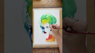 Halloween Painting | How To Paint the Bride of Frankenstein Using Watercolors