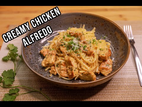 Creamy Chicken Pasta | Creamy Chicken Alfredo pasta recipe ready in Under 20 minutes.