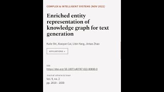 Enriched entity representation of knowledge graph for text generation | RTCL.TV