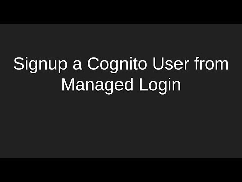 Signup a Cognito User from Managed Login