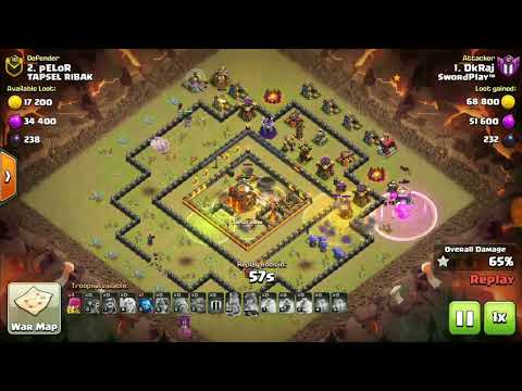 Th10 vs Th10 | SwordPlay War Attacks | Queen Walk and Valkyrie | Featuring DkRaj