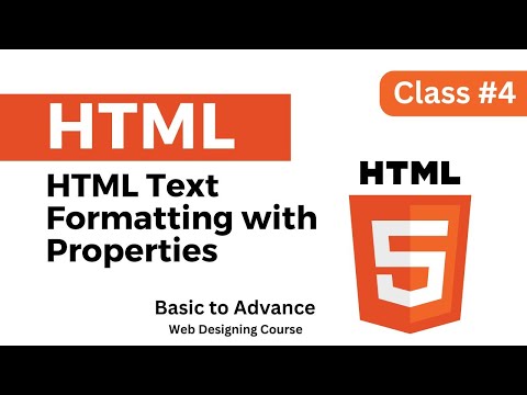 HTML Text Formatting with properties | HTML course Urdu/Hindi Tutorial #4