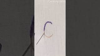 Alphabet embroidery - “C”/DIY splitback stitch lettering tutorial/Best embroidery stitch for letters