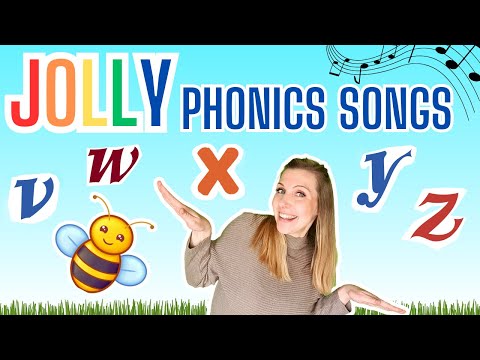 Jolly Phonics | Set 6 | Animated Songs with WORDS and ACTIONS | letters v, w, x, y, z