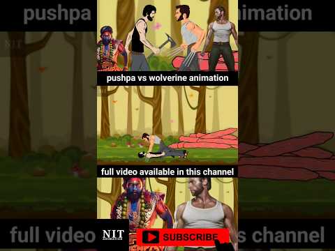 pushpa vs wolverine epic fight animation #puspaalluarjun #wolverine #animation funny fight