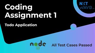 NXT WAVE CCBP 4.0 | Node JS | Todo Application | Coding Assignment 1 | Solution