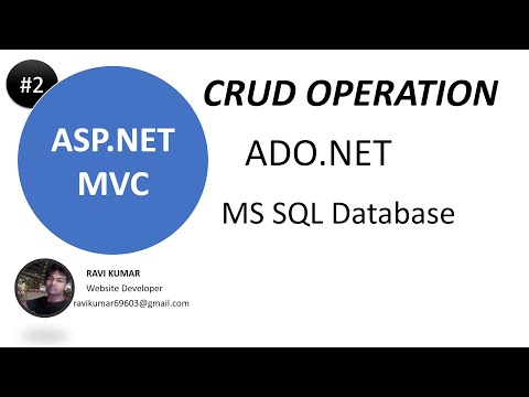 #2 Crud Operation in ASP.NET MVC, ADO.Net, MS SQL, Visual Studio 2019