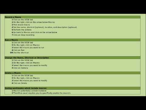 Excel - Automating repetitive tasks with Macro's