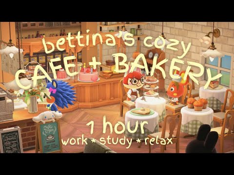bettina's cozy cafe & bakery ☕ | coffee shop ambiance | work & study music [ACNH BGM] 🎧 1hour