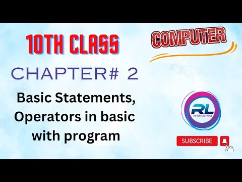 10th Computer || Chap# 2, Basic Statements,  Operators in basic with program, Lecture in Hindi/Urdu