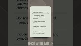 Tech Tip! Use Strong Passwords #technology #tips #password #security #cybersecurity