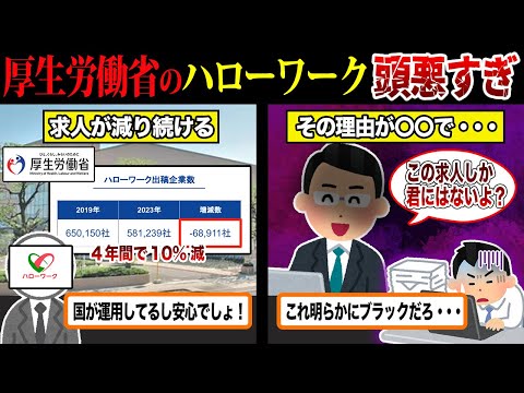 【厚生労働省の罠】ハローワークの求人がブラック企業だらけな件について…【ずんだもん＆ゆっくり解説】