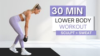 30 min FIERY LOWER BODY WORKOUT | With Weights (And Without) | Sculpt + Sweat | Warm Up & Cool Down