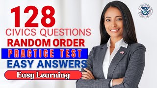 USCIS 128 Civics Questions and SIMPLE Answers Repeat Twice | 2025 Civics Test | #uscis #n400
