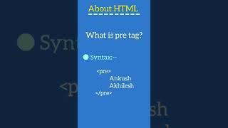 html pre tag | Learn Coding