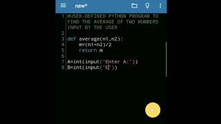 User-defined #Python #program to find the #average of two #numbers