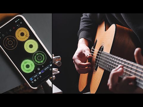 Guitar, iPhone and microphone (Loopy Pro app)