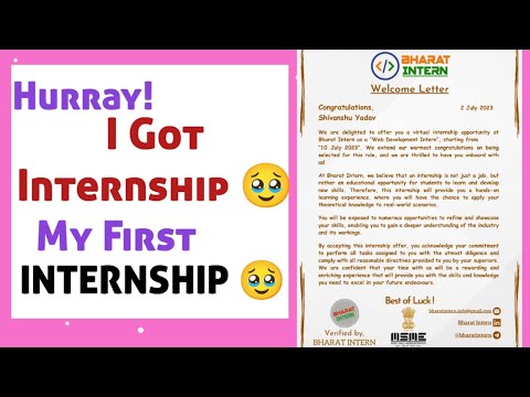 My First Internship (welcome letter) !