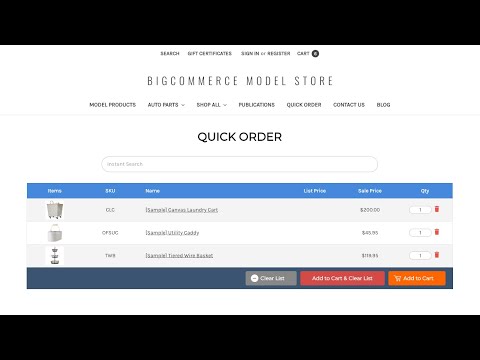 BigCommerce Quick Order Add-On by Web Ecommerce Pros