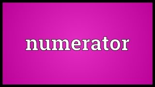 Numerator Meaning