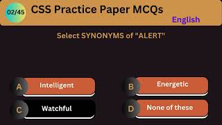 Mastering CSS MCQs English Practice Paper Solutions