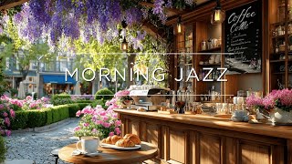 Cozy Spring Coffee Shop Ambience ~ Relaxing Morning Jazz & Gentle Lofi Study Music