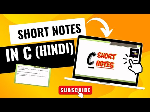 Short Notes 📖 In C Language. || One liner questions in c programming (Hindi).