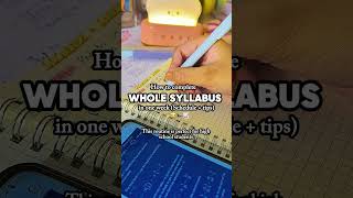 How to complete Whole Syllabus in one Week!! 📚🏫 #study #exam #motivation #studytips #starbean