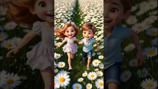 🌼 Joyful Childhood in a Field of Daisies 🌼Hashtags:#ChildhoodJoy #InnocentSmiles #DaisyField #cute