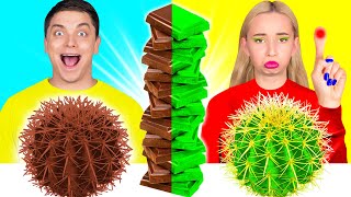 Real Food vs Chocolate Food Challenge | Who Wins the Cooking War by Hahanom Top Challenges