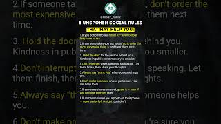 8 Unspoken Social Rules That May Help You #etiquettetips #lifelessons #respectmatters