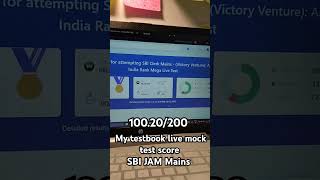 live mock test score 100.20/200 😊 #progress #sbimains #sbiclerk