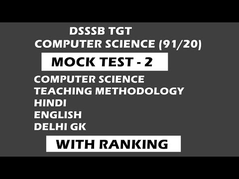 DSSSB TGT COMPUTER SCIENCE (91/20) | FREE MOCK TEST 2