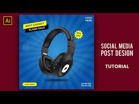 Social Media Post Design in Illustrator | Illustrator Tutorial | Ecommerce Product Banner
