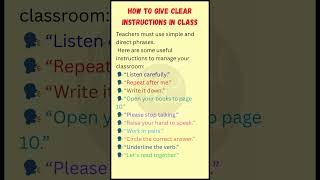 How to Give Clear Instructions in Class | Classroom English for Teachers