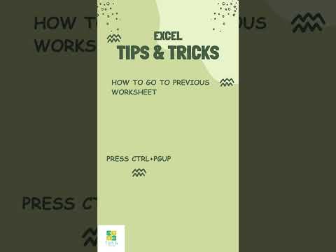 how To Go to previous worksheet
