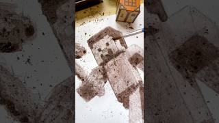 Drawing STEVE using DIRT!! ⛏️🎨 #minecraft #art #shorts