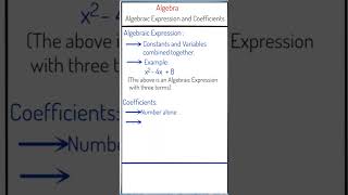 Algebraic Expression and Coefficients -Algebra