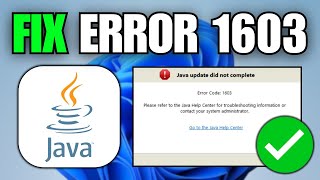 How To Fix Java Update Error 1603 (Windows 10 & 11)