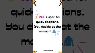 Will vs Be Going to - Here's a quick clue! SHORTS #easyenglisheveryday #ESLLearning #WillVsGoingTo