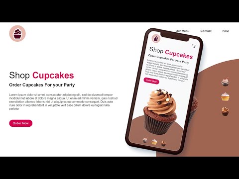 How To Make Landing Page Responsive | Cupcake Landing Page Responsive Design Using HTML CSS & JS