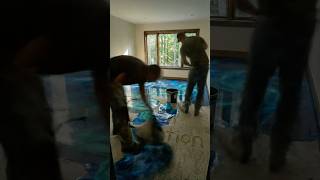 Creation of a space epoxy floor with luminescent powder #diytransformation #epoxy