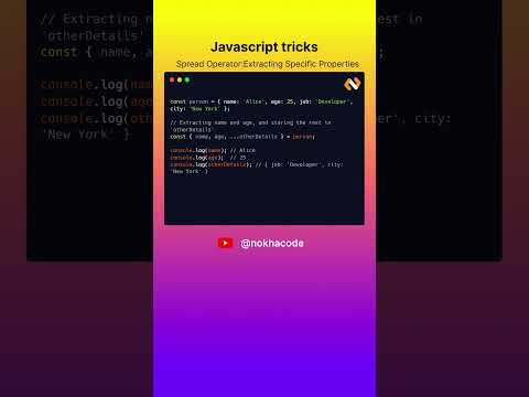 Javascript Object Destructuring Using Spread Operator #shorts #javascript #turorial #tricks