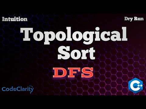Topological Sorting using DFS | CodeClarity | CPP Code| Intuition