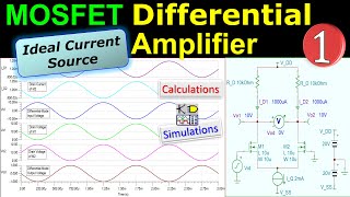 MOSFET Differential Amplifier - Ideal Current Source 🌟 Differential-Mode & Common-Mode Gains 💡 EX1