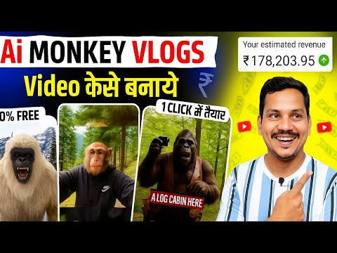 "AI Monkey Vlog Kaise Banaye? 🐵📹 | Funny Talking Monkey Video | Full Guide in Hindi"