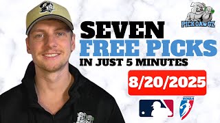 MLB & WNBA Picks & Predictions For Today Wednesday 8/20/25 | 7 Picks in 5 Minutes
