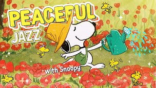 A Peaceful Morning with Floral Scents & Soft Jazz 🎧🌹🌺 | Relax with Snoopy in the Garden