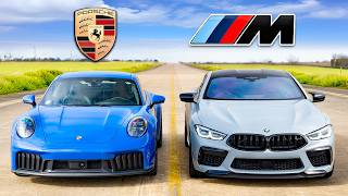 Porsche 911 Hybrid v BMW M8 Comp: DRAG RACE